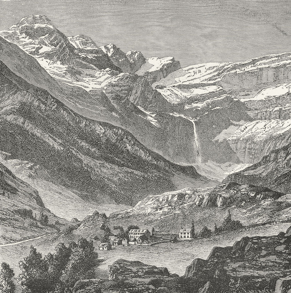 FRANCE. Amphitheatre of Gavarnie c1885 old antique vintage print picture